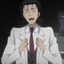 a picture of okabe rintarou, from steins;gate.
