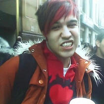 a picture of pete wentz, bassist of fall out boy.