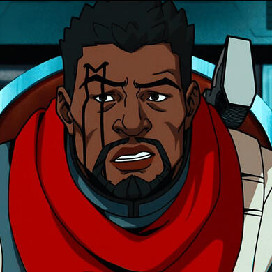 a picture of lucas bishop, from the x-men universe.