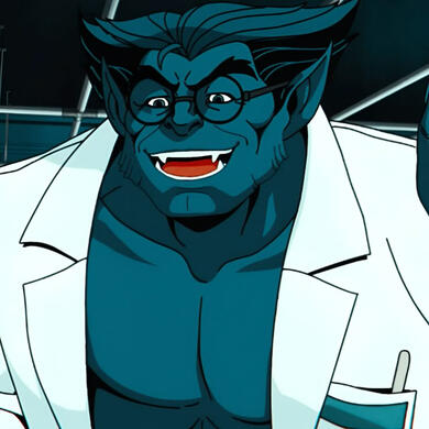 a picture of hank mccoy (beast), from the x-men universe.